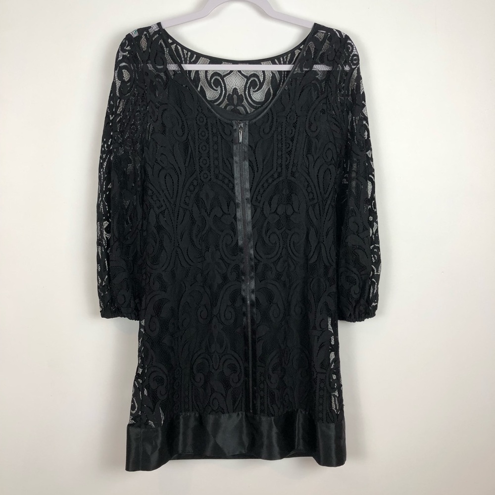 Laundry by Shelli Segal Black Lace Illusion Dress